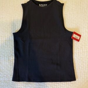SPANX Women’s Ribbed Black Tank Top Size Small